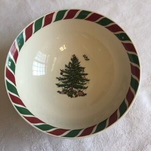 Spode Candy Cane Candy Bowl With Box
